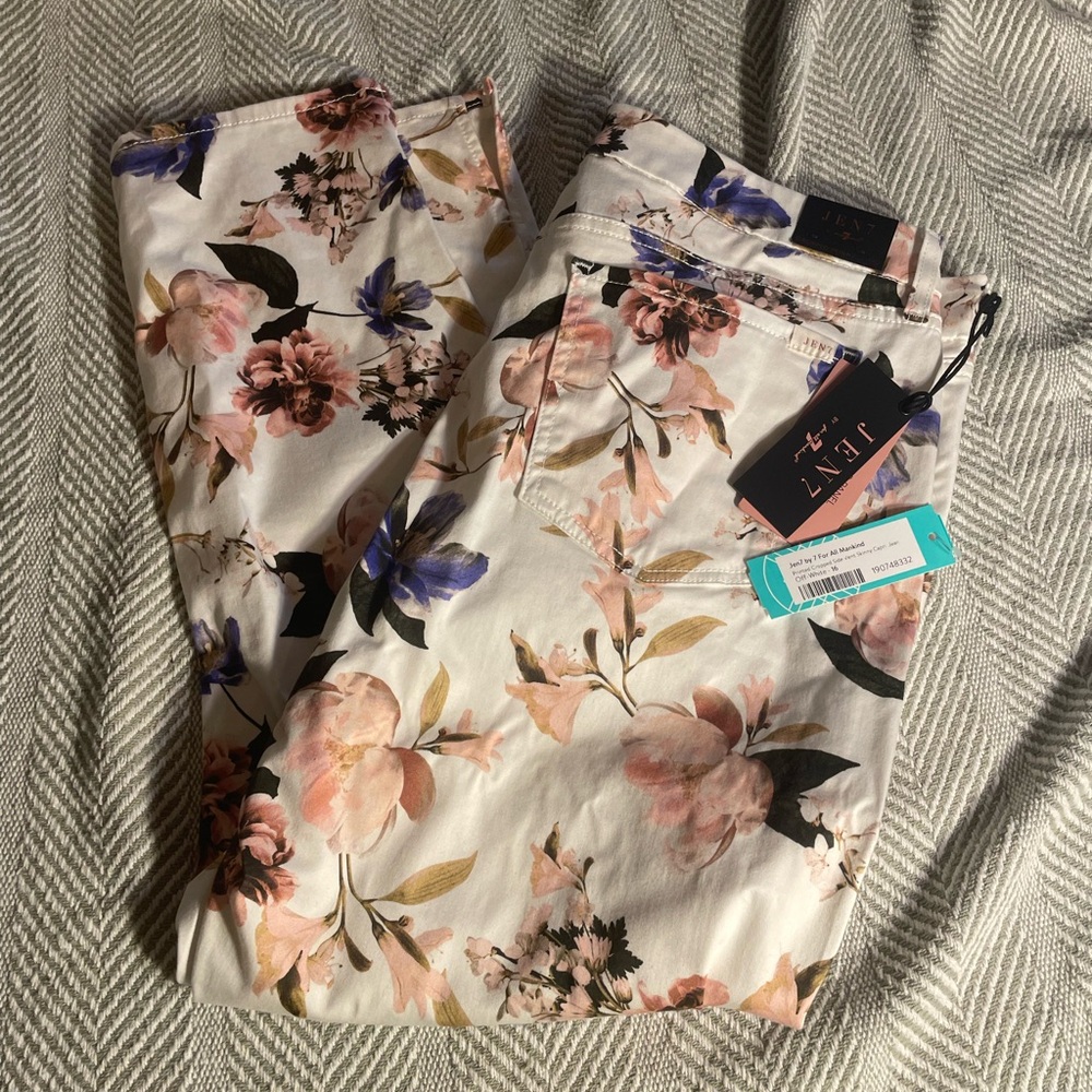Floral Cropped Skinny Jeans